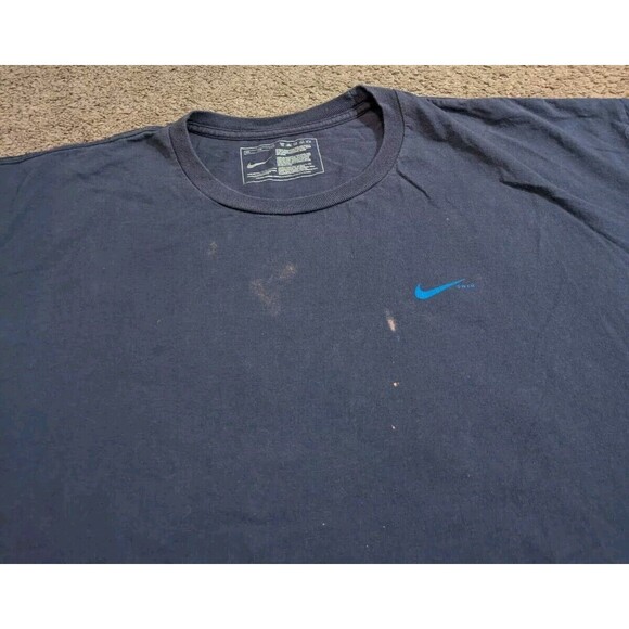 Vintage Y2k Men's Nike Swim Distressed Blue Short Sleeve T-Shirt Men's 2XL - Picture 3 of 7